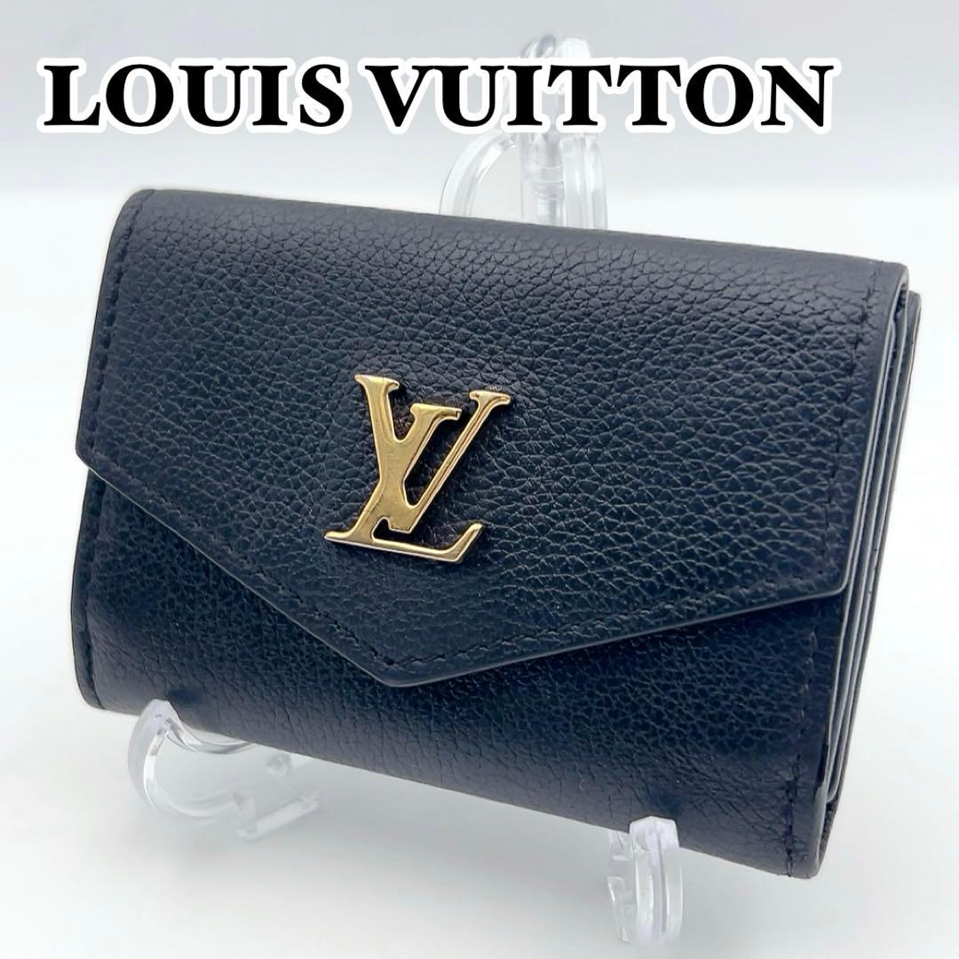 IC搭載 ルイヴィトン 折り財布 ポルトフォイユ ロックミニ 黒 756LOUIS VUITTON