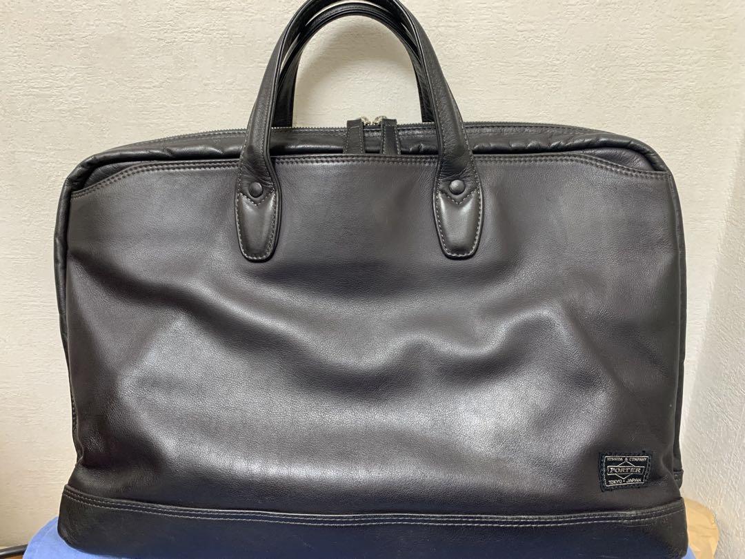 PORTER ブリーフケース　ビジネスバッグ　オールレザー　ダークブラウン　A4