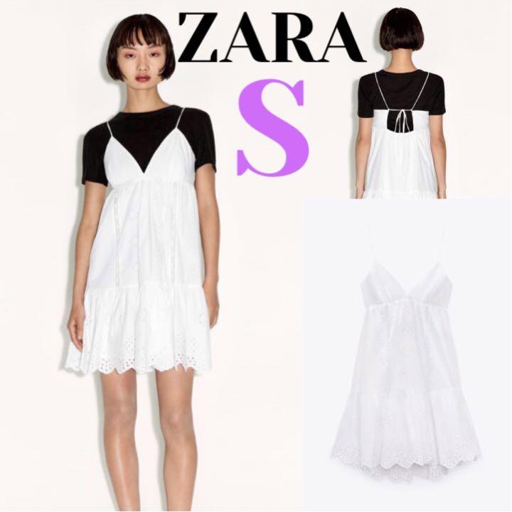 ZARA 新品 カットワーク刺繍ワンピース