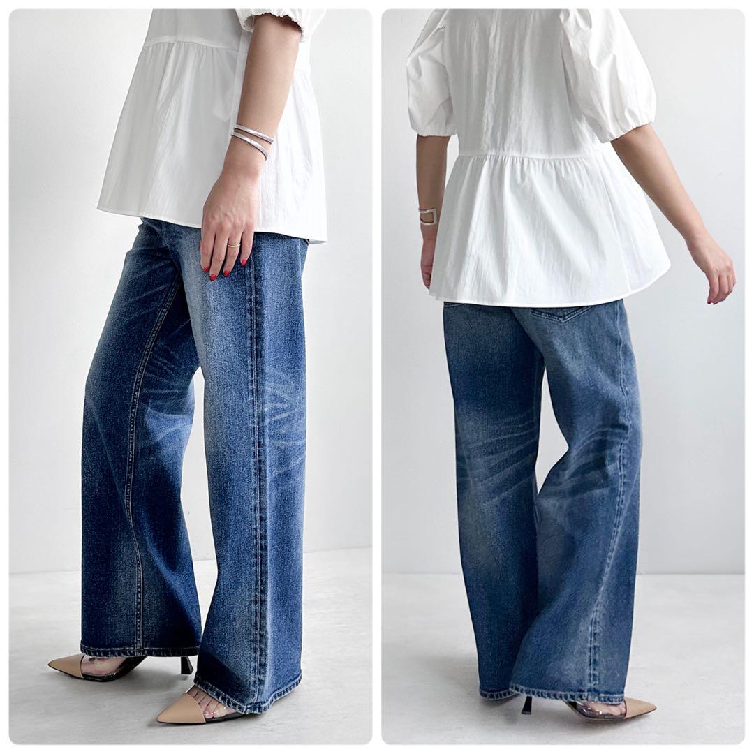 ✨美品✨ヘルシーデニム ピンクペッパー ストレート デニム パンツ 25 ワイド