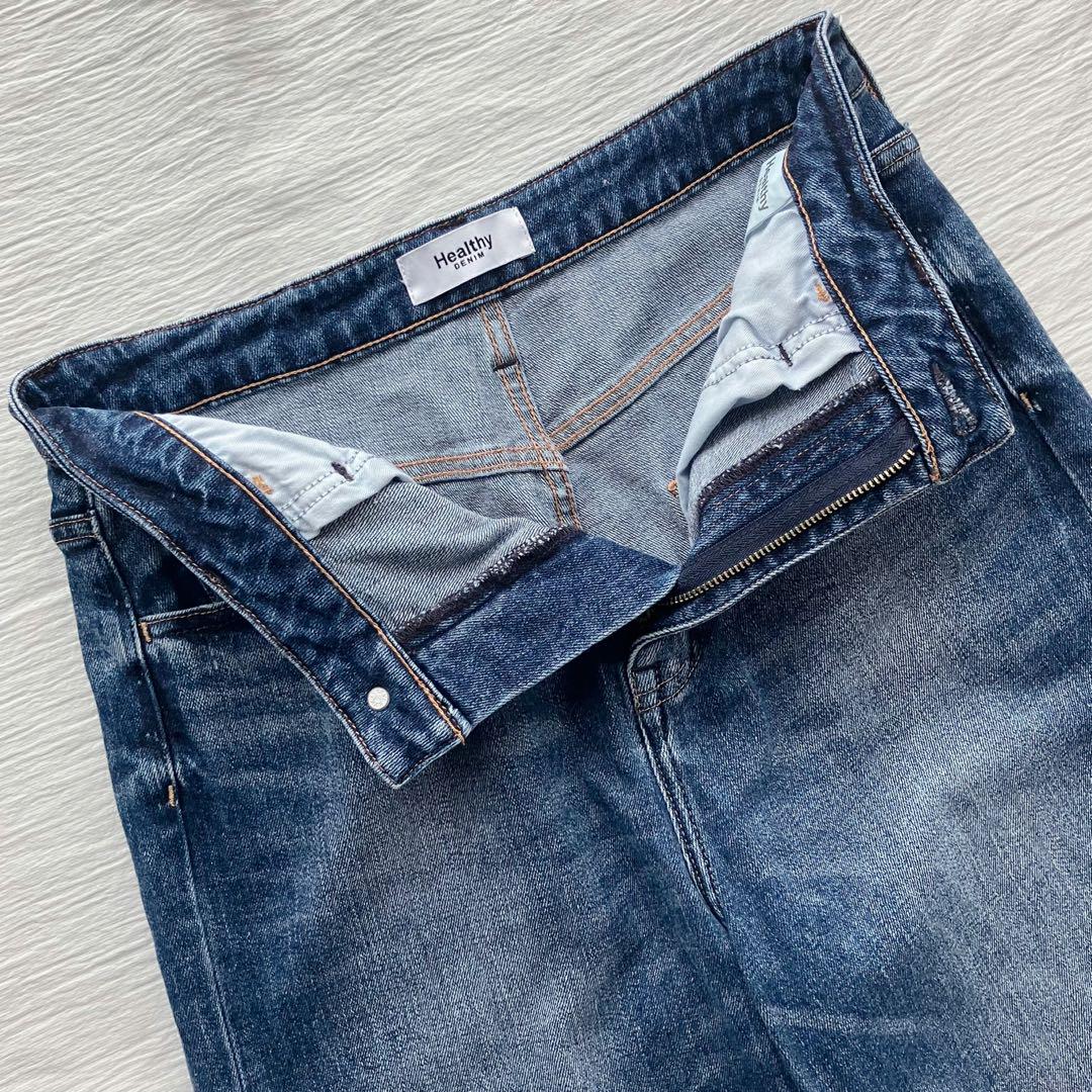 ✨美品✨ヘルシーデニム ピンクペッパー ストレート デニム パンツ 25 ワイド