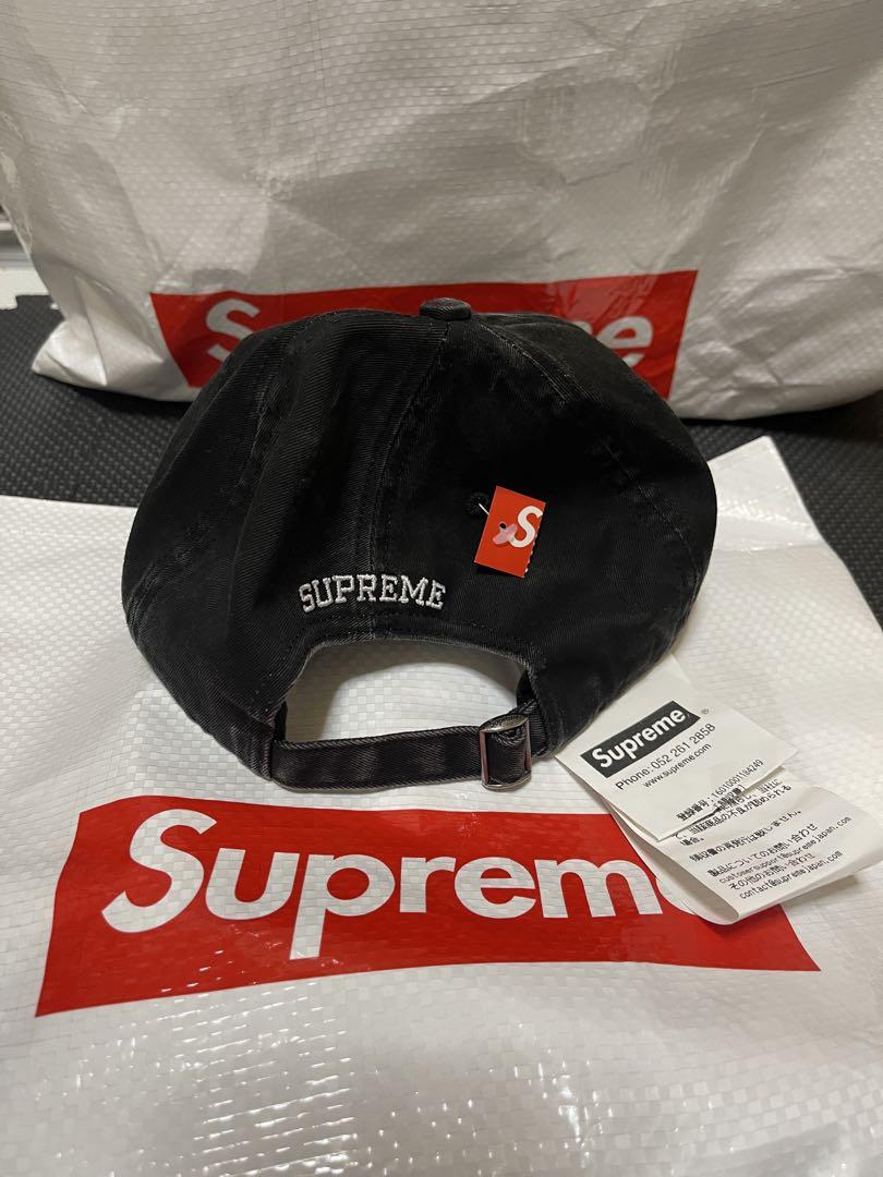 帽子 Supreme Pigment Coated S Logo 6-P Black