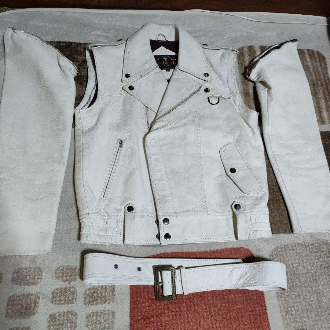 モデル ベストになる本革レザー ダブルライダース ＬL