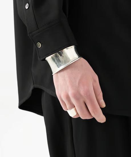 OX JEWELRY High-End SILVER CURVE BANGLE