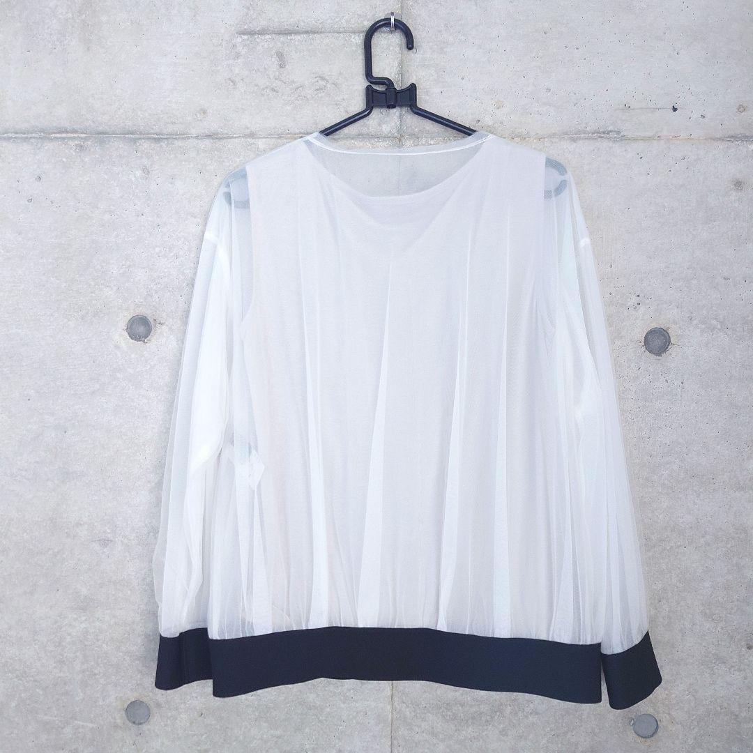 【極美品】 LANVIN ランバンコレクション チュールカットソー 白 M