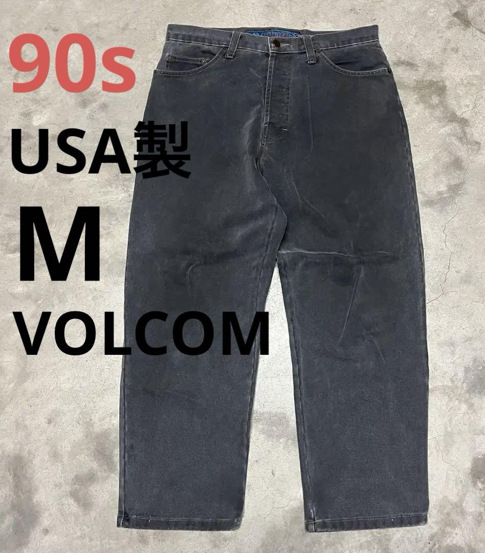 M 90s USA製 VOLCOM ブラック デニム パンツ
