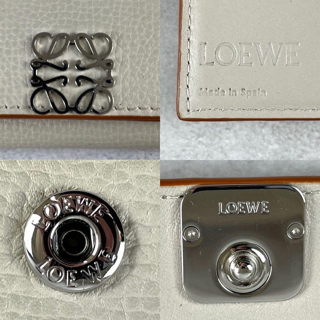 ロエベ アナグラム トライフォールドウォレット ペブルグレインカーフ 財布