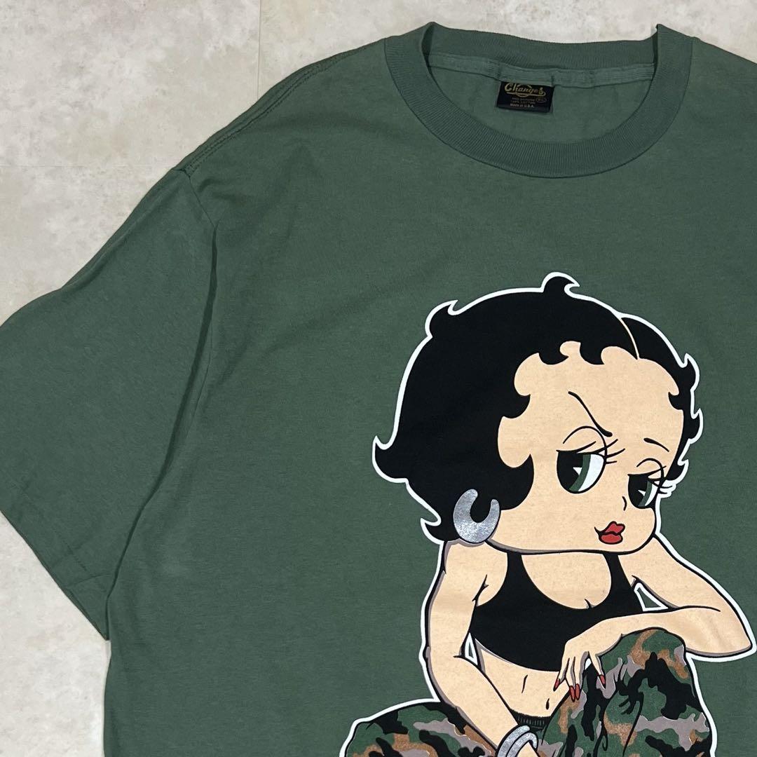 90s Betty Boop Army Girls Rule Tシャツ XL