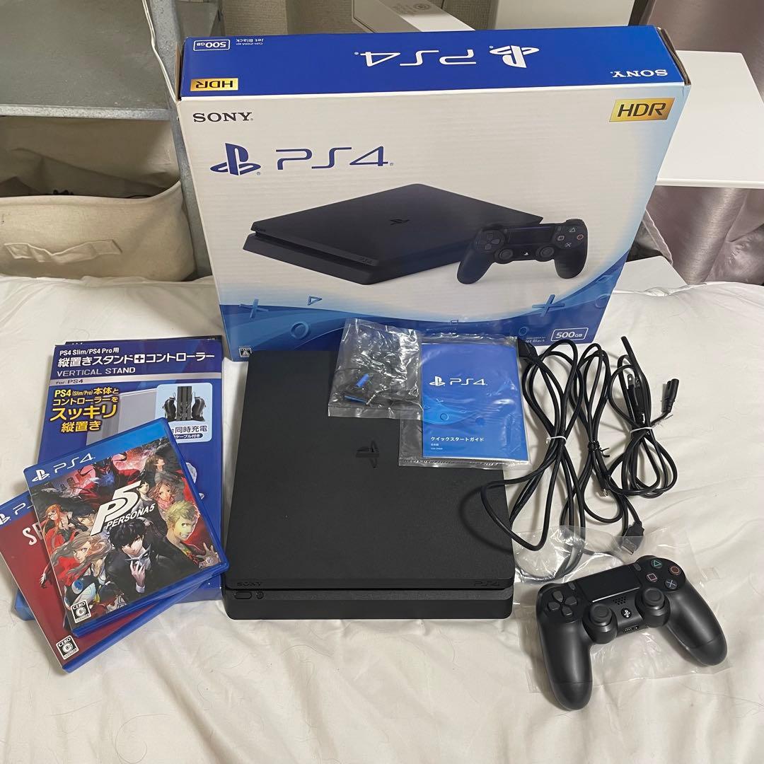 PS4 CUH-2000A 本体 ブラック ソフト2本 縦置きスタンド目立った傷や汚れなし