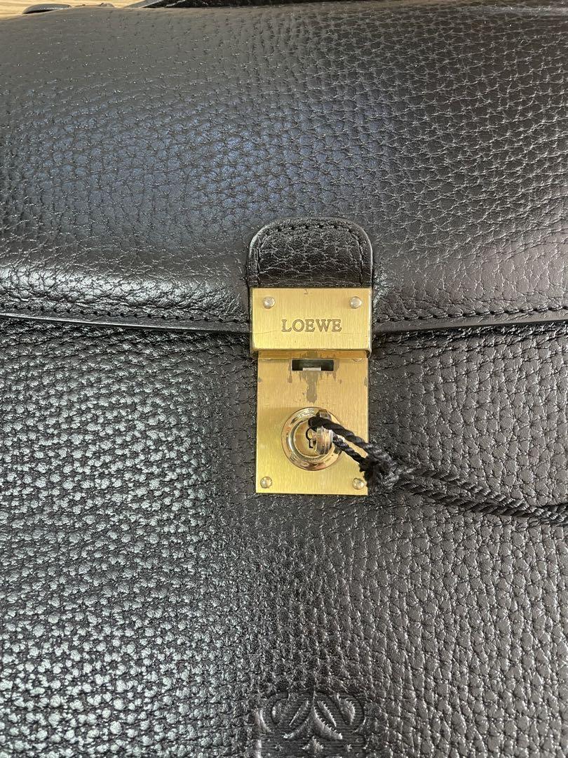 LOEWE ビジネスバッグ 黒 レザー 鍵付き