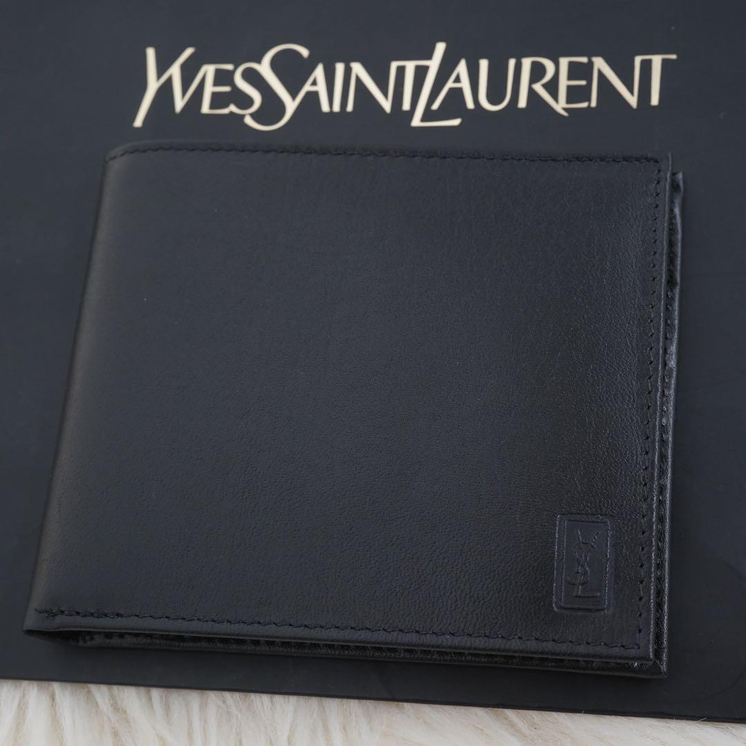 極美品　YVES SAINT LAURENT 折り財布　二つ折り　レザー　YSL
