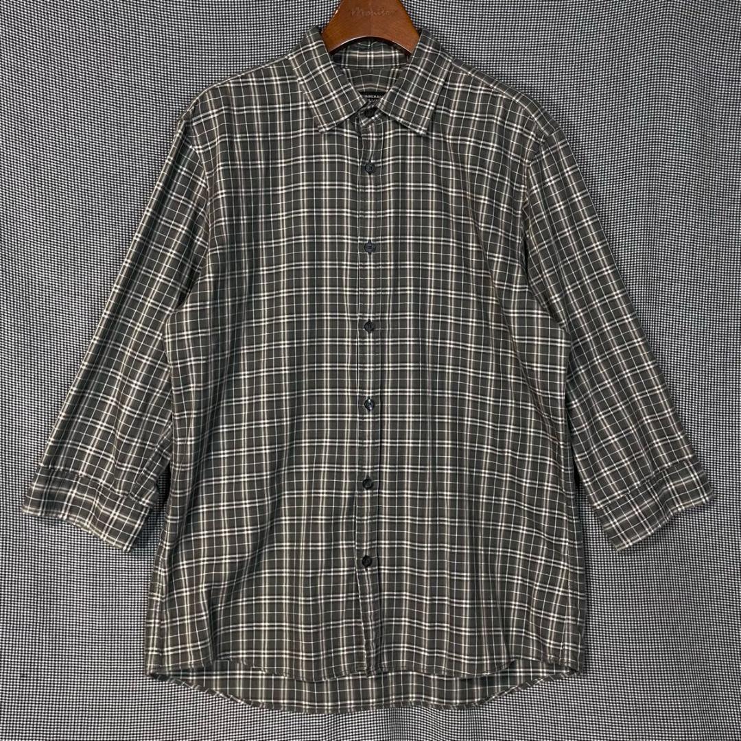 BURBERRY BLACK LABEL 七分袖 チェックシャツ バーバリー