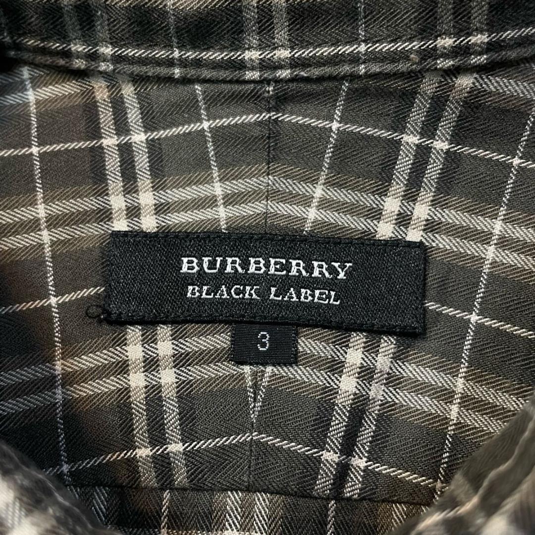 BURBERRY BLACK LABEL 七分袖 チェックシャツ バーバリー