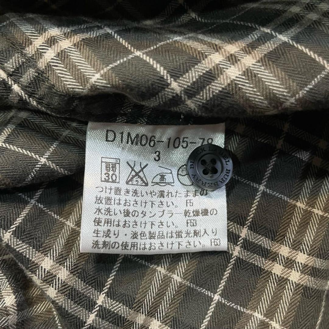 BURBERRY BLACK LABEL 七分袖 チェックシャツ バーバリー