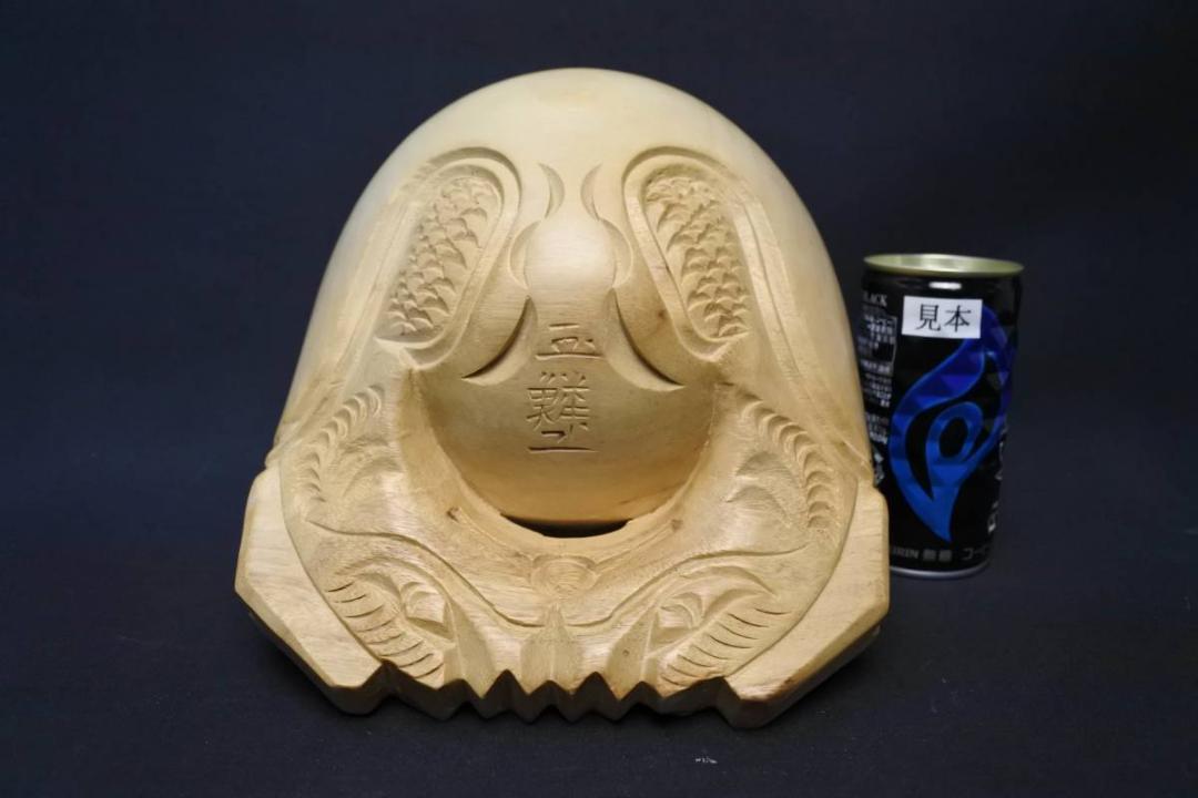 新品未使用 高級木魚 上楠木魚 王鱗工 国産 5.5寸 楠 仏具272