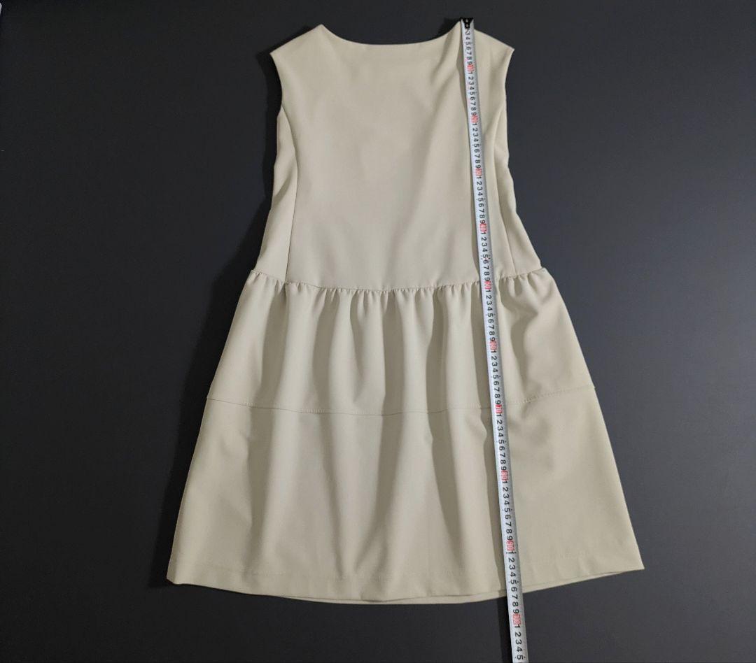 ポンヌフ／日本製 ふんわりティアードワンピース ライトベージュ フレンチスリーブ