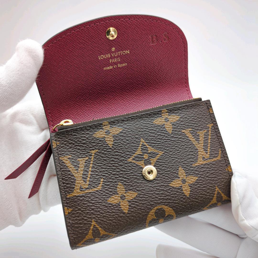 【極美品】ルイヴィトン モノグラム ロザリ フューシャ 折り財布 ※鑑定画像有
