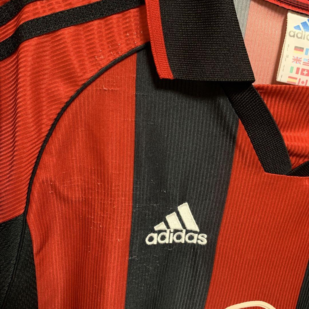 サボ　ACミラン adidas シャツ 赤黒