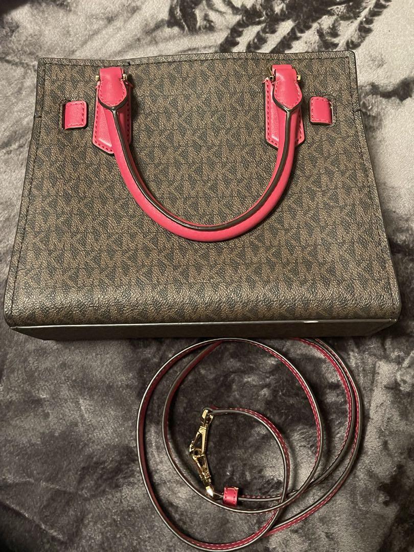 MICHAEL KORS レザー ハンドバッグ ブラウン ピンク