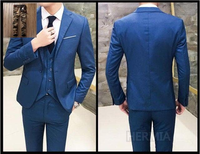 メンズ 3ピーススーツ 3点スーツセット テーラードジャケット ビジネススーツ#