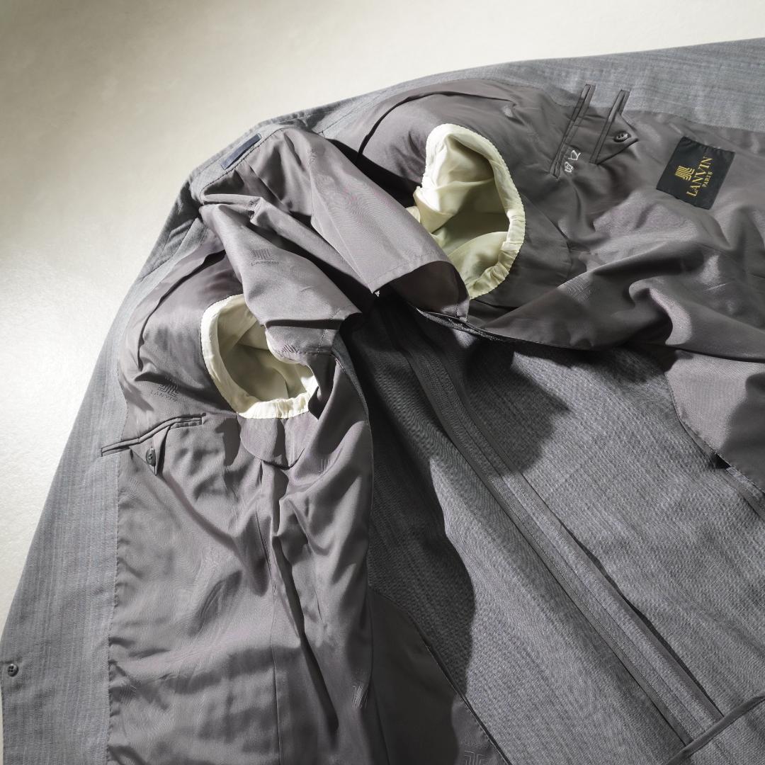 LANVIN シングルセットアップスーツ ストライプ グレー/FW227