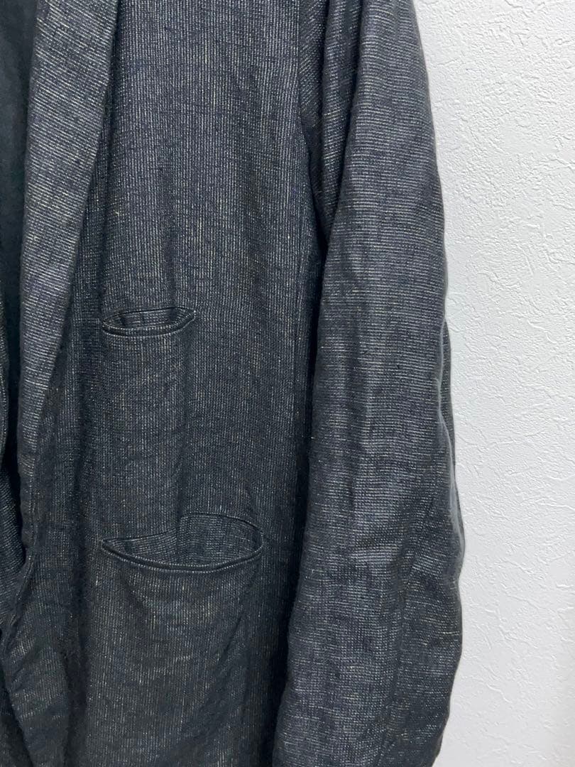 mon Sakata 高級リネンハーフコート ジャケット アシンメトリーポケット