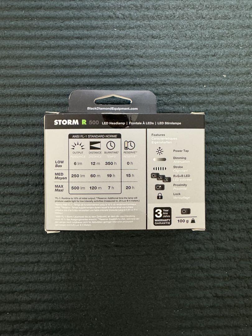 Black Diamond STORM R ヘッドランプ 500ルーメン