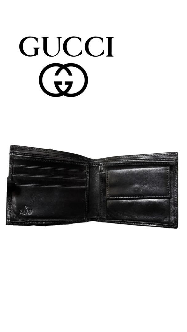 GUCCI ブラックレザー 二つ折り財布