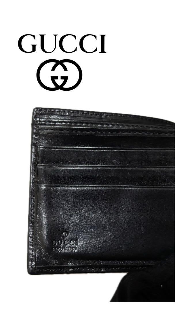 GUCCI ブラックレザー 二つ折り財布