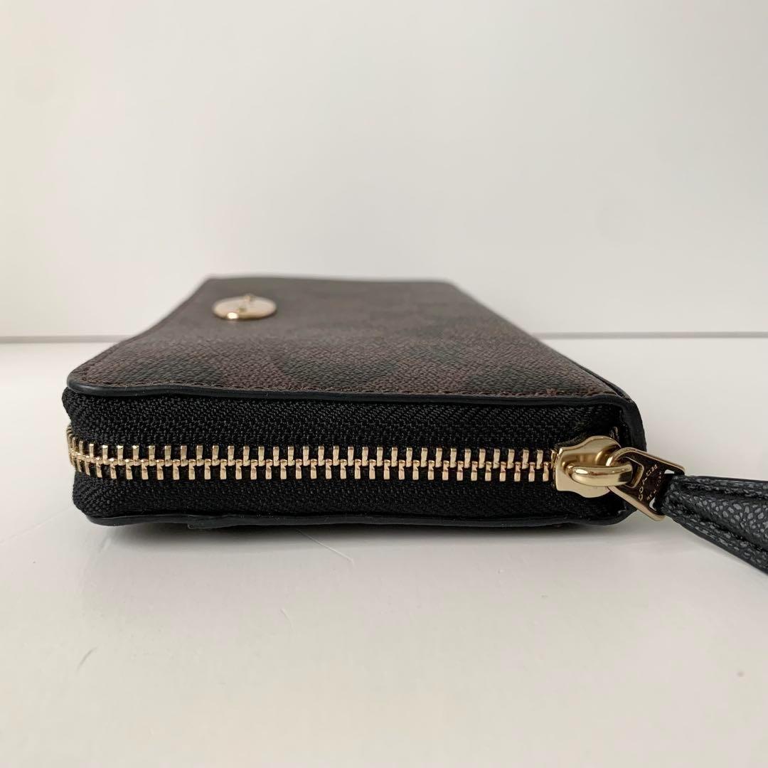 【COACH】コーチ　長財布　ロングウォレット　シグネチャー　茶色　ブラウン