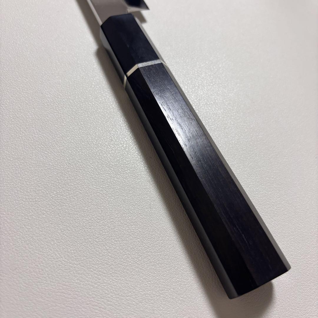 270mm先丸柳刃包丁 鏡面　黒檀黒水牛銀巻八角柄 刺身包丁 全鋼•