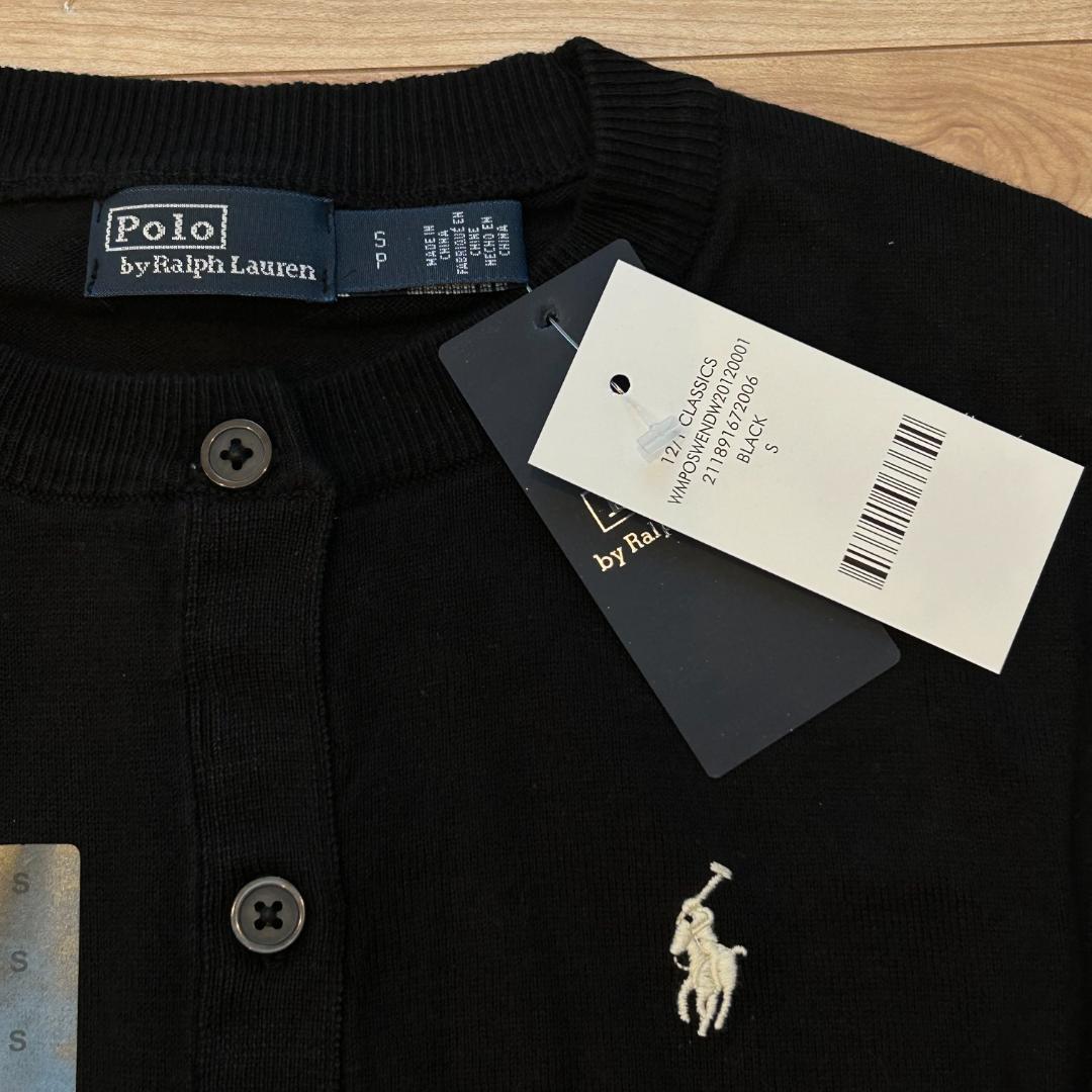 【新品未使用】POLO RALPH LAUREN 長袖 カーディガン 黒 S ラルフローレンPolo by Ralph Lauren 長袖カーディガン 黒S