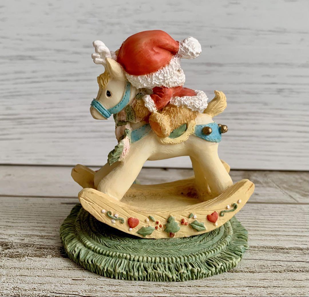 ブランドバッグ 人気ランキング2025 Cherished Teddies クリスマス くま トナカイの木馬のサンタ 置物
