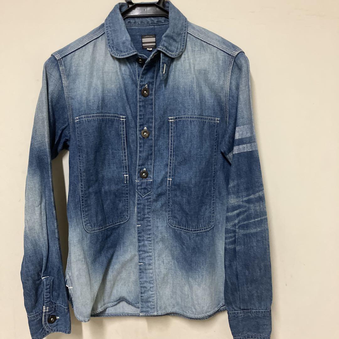 【完売】  桃太郎ジーンズ 出陣ジュエルポケットシャツ エイジング トップス