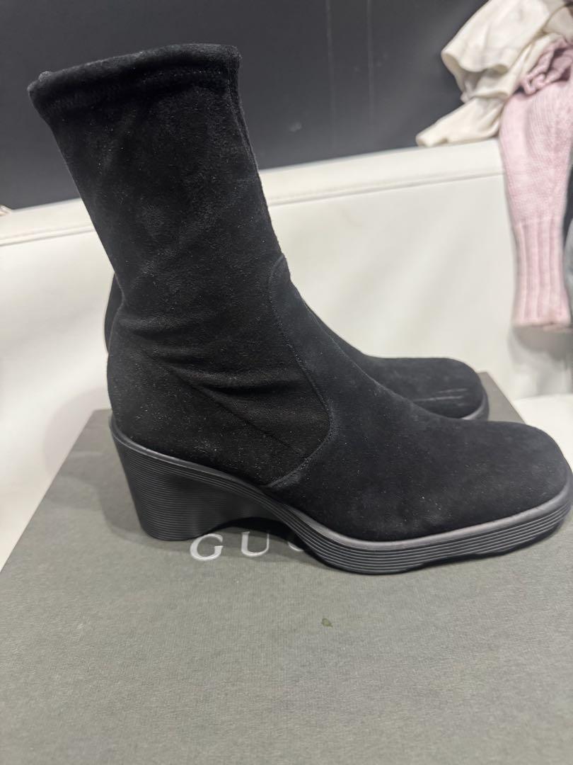 GUCCIグッチブーツスウェードブラック
