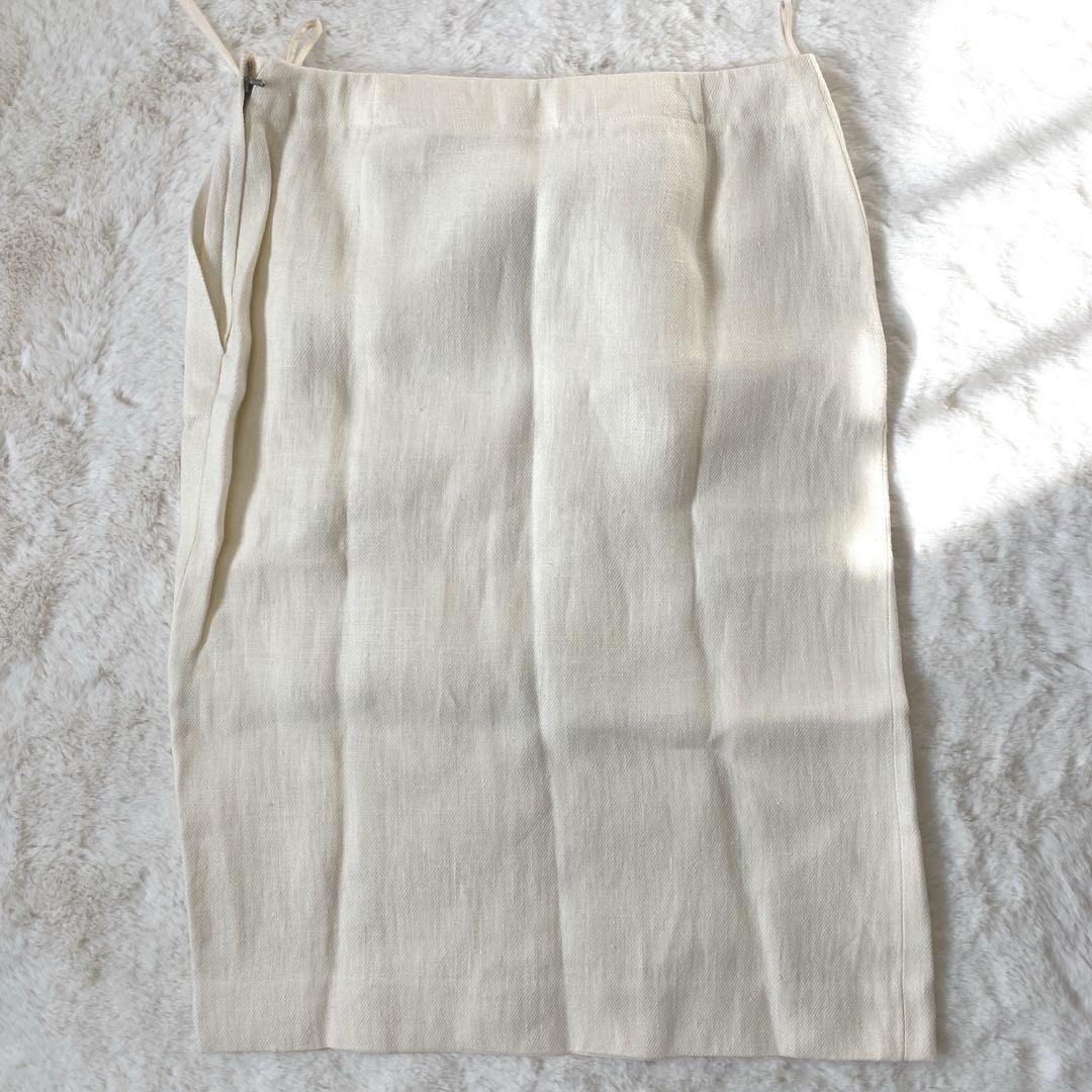 希少 マルジェラ期 HERMES エルメス リネン スカート 40