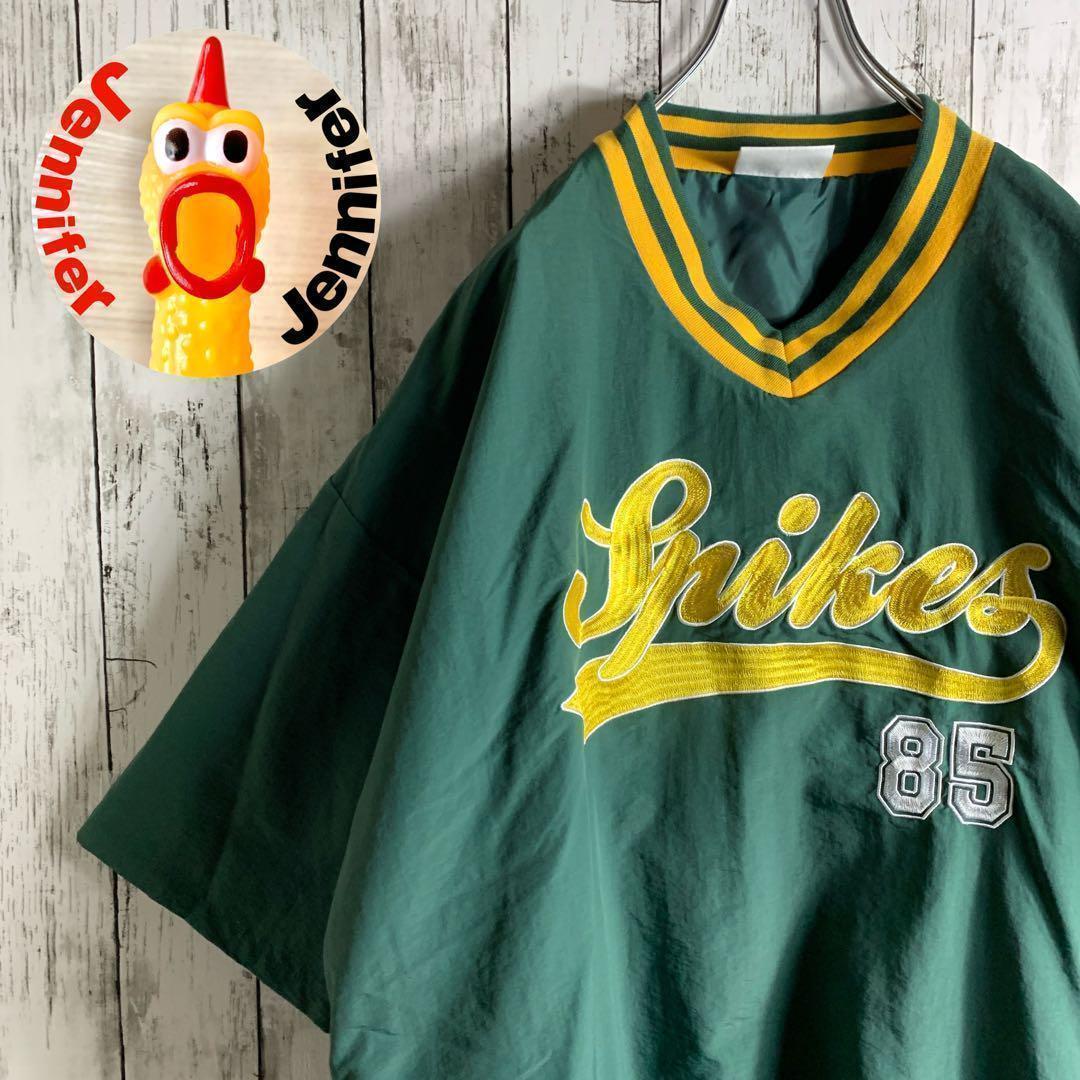 【ストリート】古着 メンズ Tシャツ プルオーバー ナイロンジャケット 緑 人気