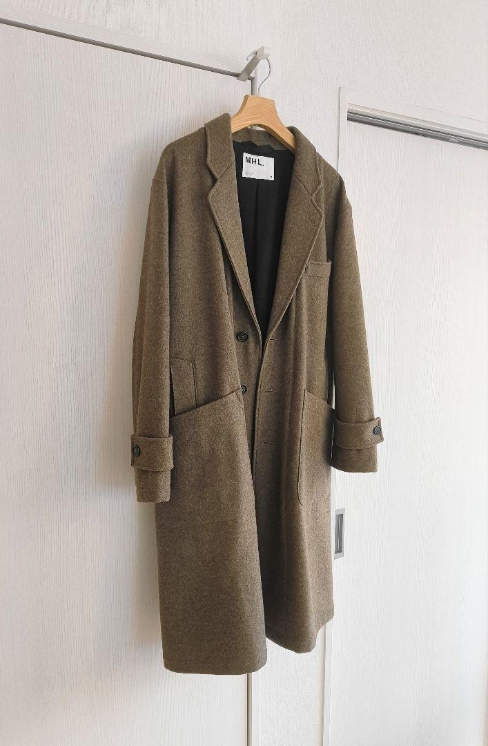 ジャケット・アウター MHL. BASIC WOOL MELTON COAT BROWN