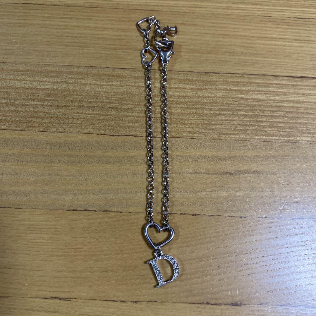ディオールChristian Dior ロゴハート　ラインストーン　ブレスレット 本物保証】 超美品 クリスチャン ディオール CHRISTIAN DIOR