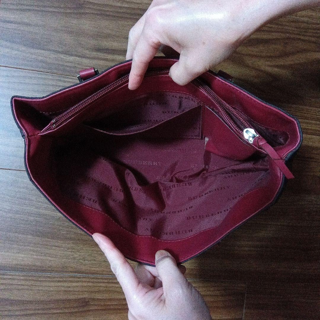 格安新品  希少】BURBERRYLONDON バーバリーロンドン ステッチレザーバッグ バッグ