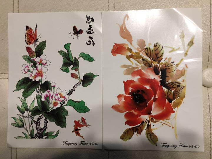 確認用　2枚セット　1580円　新作　タトゥー　刺青　タトゥーシール　花　和柄