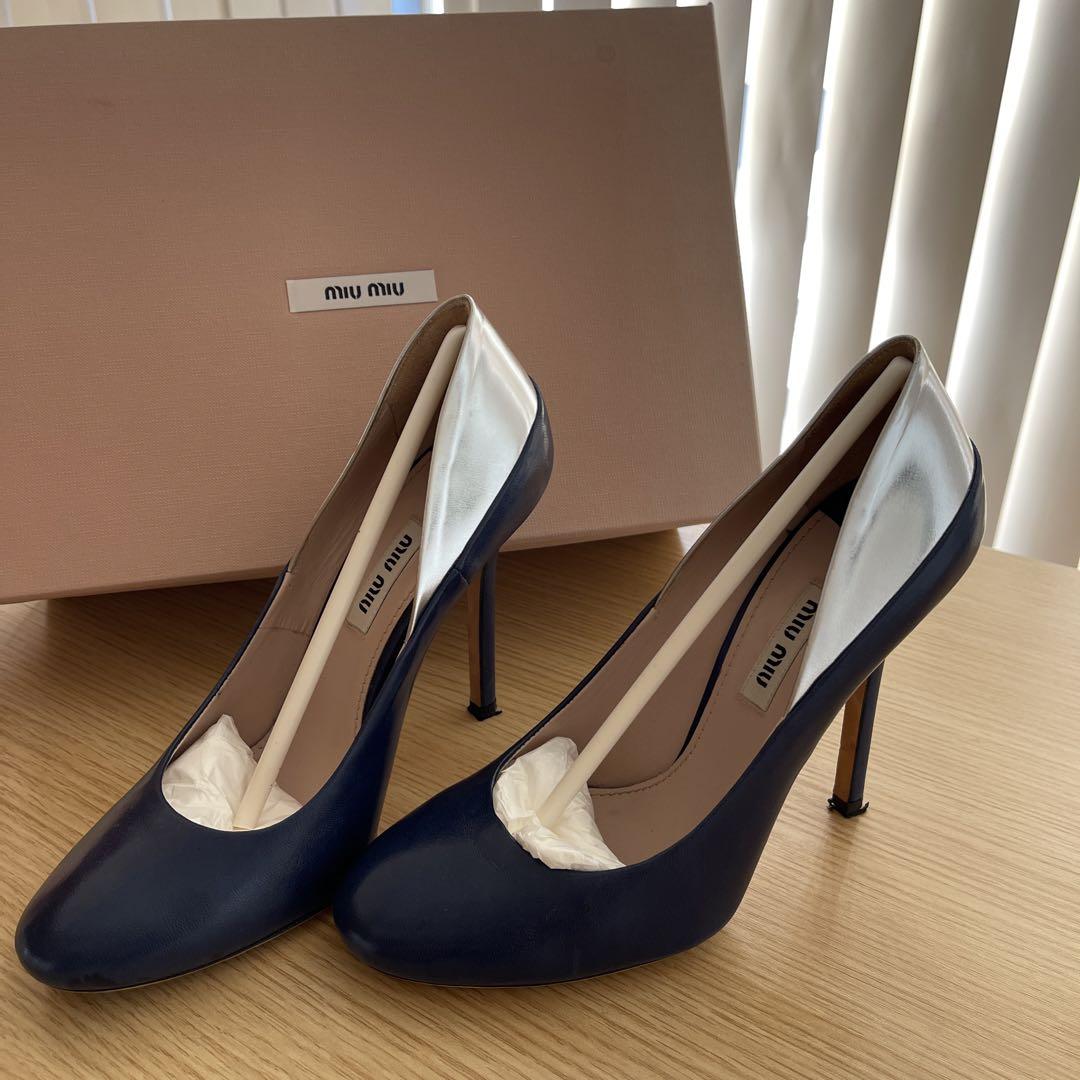 Miu Miu ミュウミュウ パンプス 紺 2138824S0037 MIUMIU パンプス ネイビー 37号