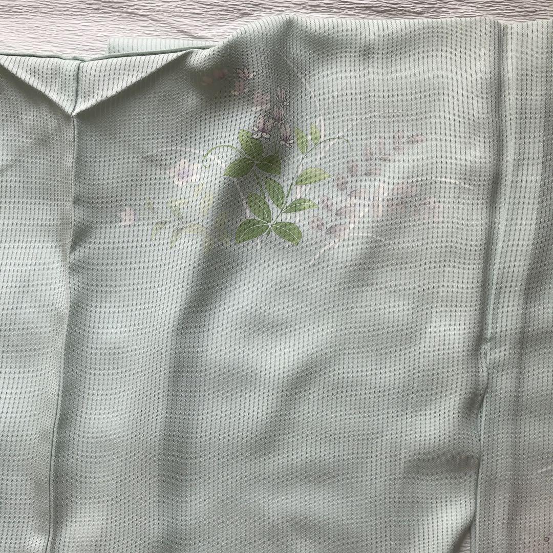 未使用 東京ますいわ屋　夏物　しつけ糸付　訪問着　銀駒刺繍　裄67 縦絽