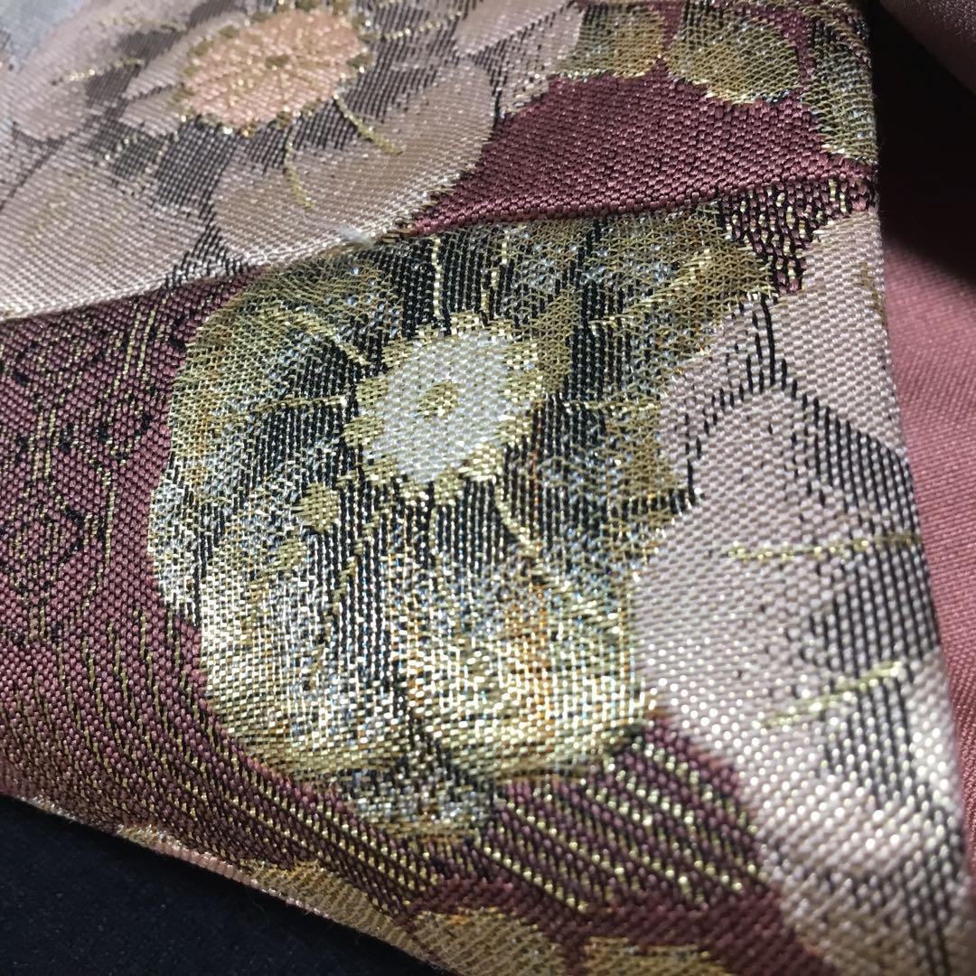 彩　濃紺化繊生地と辻ヶ花袋帯から着物リメイク❣️羽衣付♪