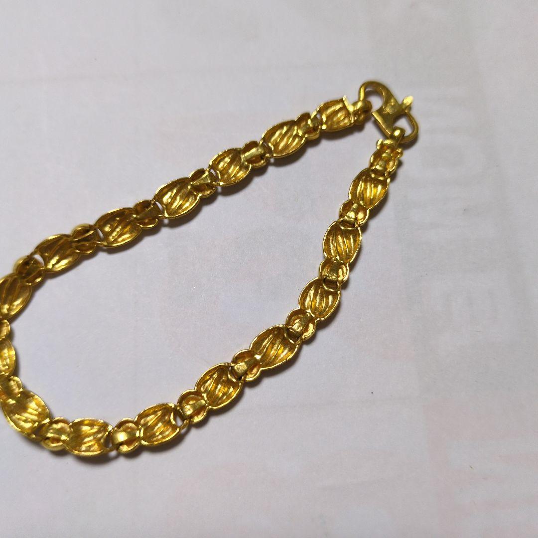 金色オーバル型リンクブレスレット