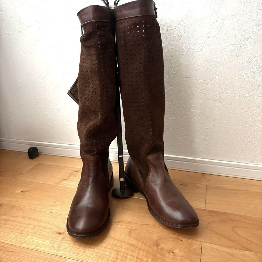 FRYE フライ ロングブーツ ブラウン スエード 7B 24cm - メルカリ