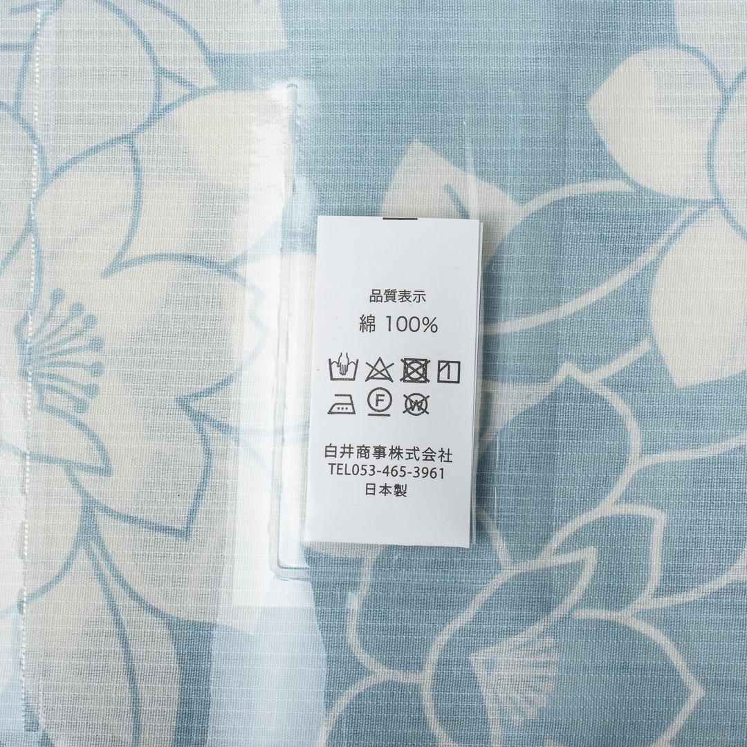 【浴衣反物】NO.3706 (薄水色/夏椿）新品【桜七軒】変わり織り 日本製 浴衣反物】NO.3706 (薄水色/夏椿）新品【桜七軒】変わり織り 日本製