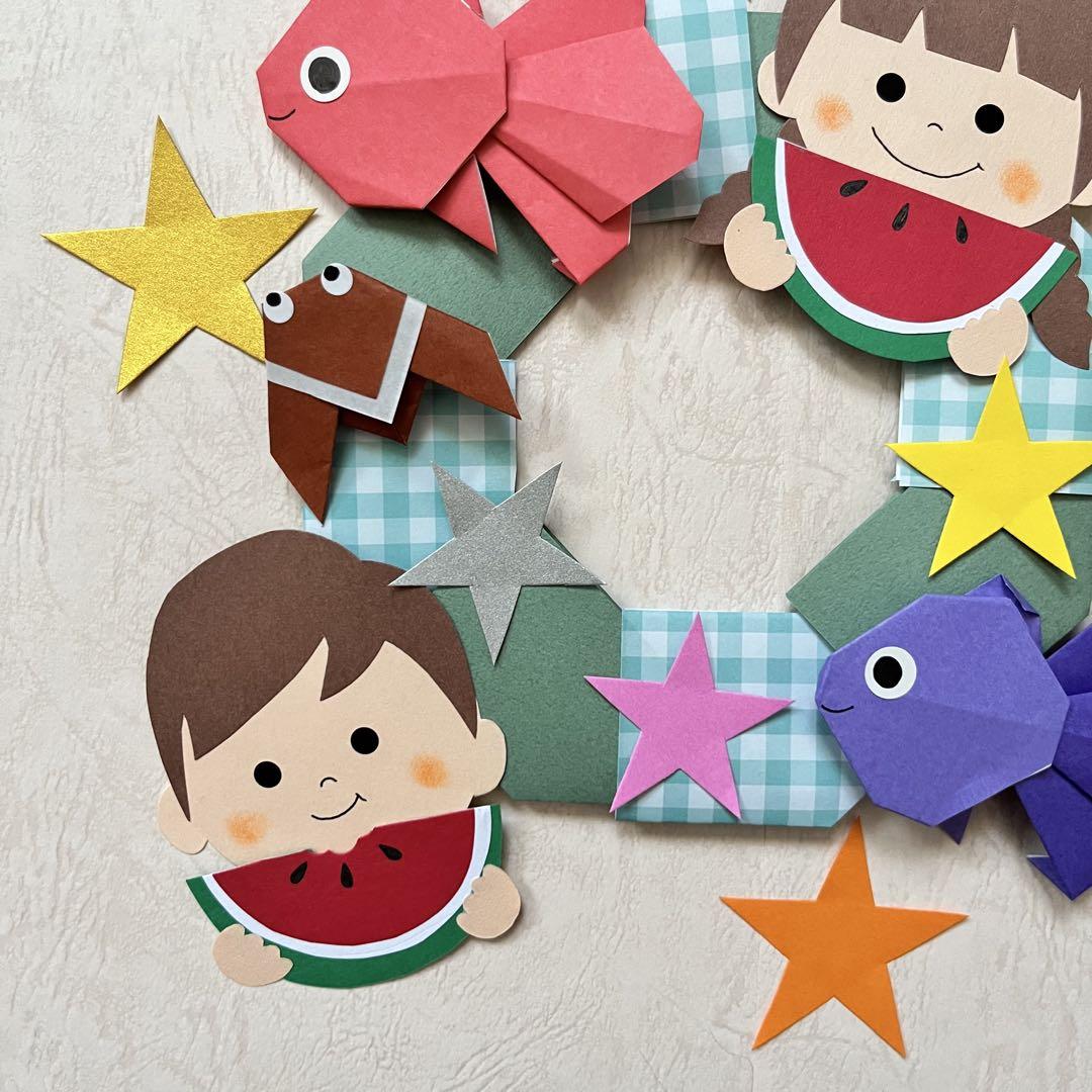 ⭐︎壁面飾り 夏 7月 8月 リース2点セット 保育園 幼稚園 施設