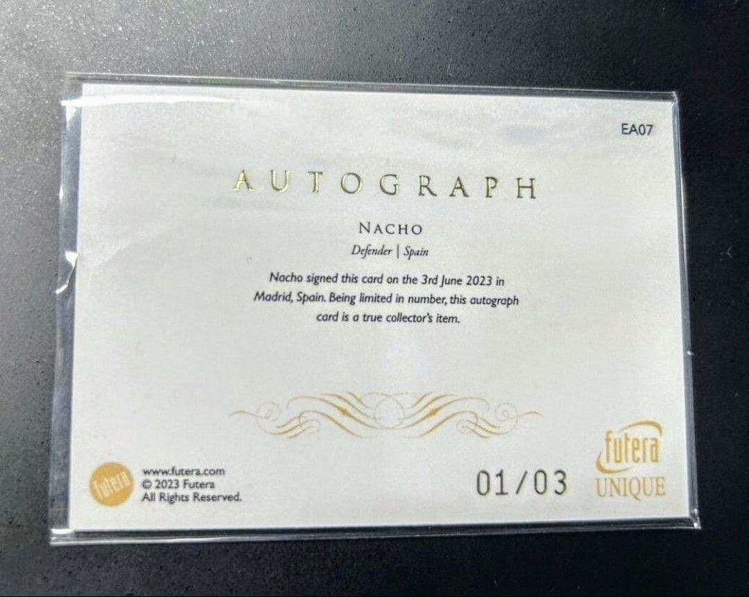 【世界3枚限定】futera ナチョ 直筆サイン 直書き レアル auto W杯