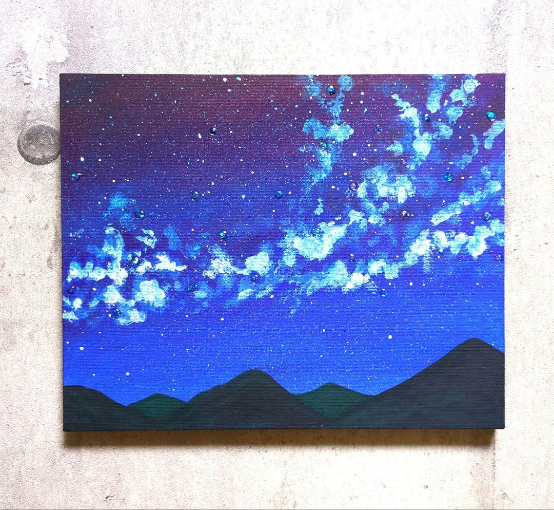 キャンバスアート アクリル画 【浸空】 キャンバス アクリル画 原画 空 青 - メルカリ
